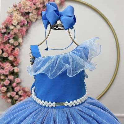 Vestido Infantil Longo Azul Capri Formaturas Daminhas