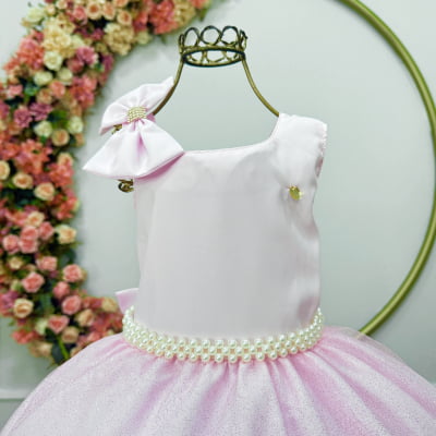Vestido Infantil Longo Rosa Bebê Daminhas Formaturas