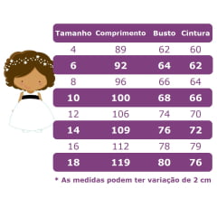Vestido Infantil Branco C/ Aplique Flores e Renda Damas Luxo