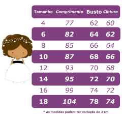Vestido Infantil Branco Damas C/ Renda e Aplique de Flores