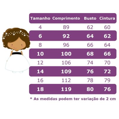 Vestido Infantil Branco C/ Aplique Flores e Renda Damas Luxo