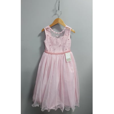 Vestido Infantil Longo Rosa Claro C/ Renda Casamentos Festas Vestido Infantil Longo Rosa Claro C/ Renda Casamentos Festas