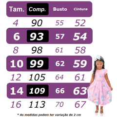 Vestido Infantil Off White Saia Lilás C/ Renda e Broche Damas