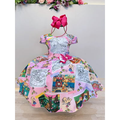 Vestido Infantil Bobbie goods Festas Pinte e Lave + Canetinhas 12 Cores