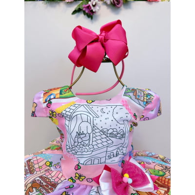 Vestido Infantil Bobbie goods Festas Pinte e Lave + Canetinhas 12 Cores