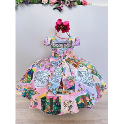 Vestido Infantil Bobbie goods Festas Pinte e Lave + Canetinhas 12 Cores