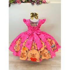 Vestido Infantil Capivara Milk Shake Festas Aniversários