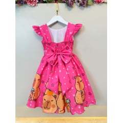 Vestido Infantil Capivara Milk Shake Festas Aniversários