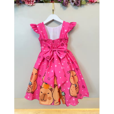 Vestido Infantil Capivara Milk Shake Festas Aniversários