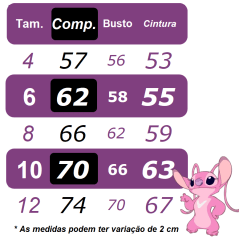 Vestido Infantil Lilo Stitch e Angel Rosa Festas