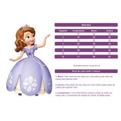 Vestido Infantil Princesa Sofia Jardim das Borboletas Pérola