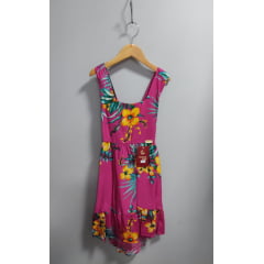 Vestido Infantil Casual Primavera Verão Pink Florido Colorido