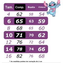 Vestido Infantil Lilo Stitch e Angel C/ Laço Rosa Colorido