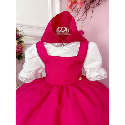 Vestido Infantil Pink Jardineira Jardim das Borboletas