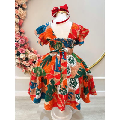 Vestido Infantil Primavera Verão Florido Colorido Luxo Casual