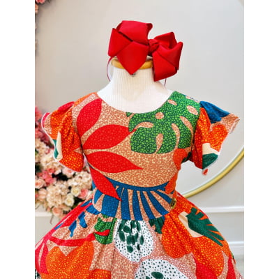 Vestido Infantil Primavera Verão Florido Colorido Luxo Casual