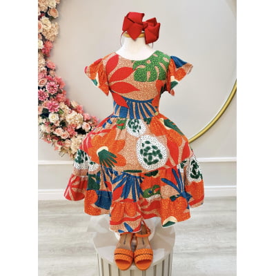 Vestido Infantil Primavera Verão Florido Colorido Luxo Casual