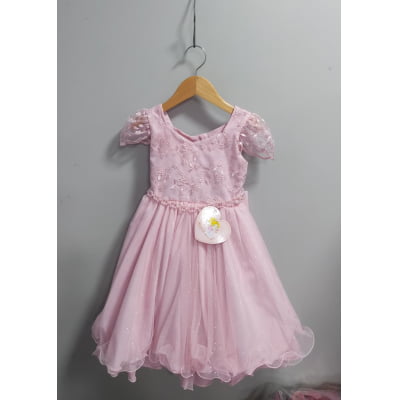 Vestido Infantil Rosa Busto C/ Renda Cinto de Pérolas Festas Vestido Infantil Rosa Busto C/ Renda Cinto de Pérolas Festas
