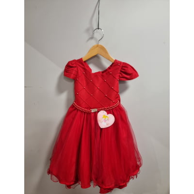 Vestido Infantil Vermelho Busto Com Nervura Damas Formatura Vestido Infantil Vermelho Busto Com Nervura Damas Formatura