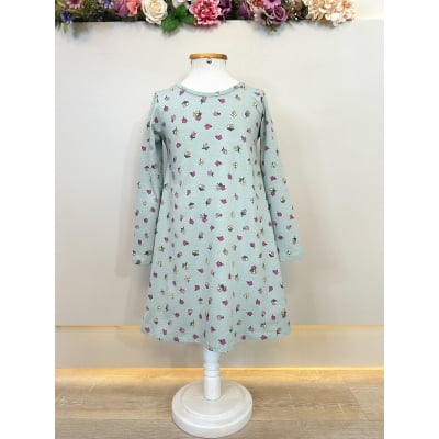 Vestido Infantil Estampa Flores Primavera Luxo