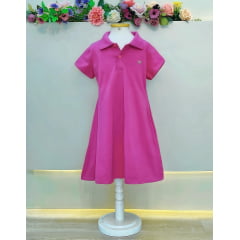 Vestido Juvenil Malha Fúcsia Casual Confort