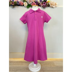 Vestido Juvenil Malha Fúcsia Casual Confort