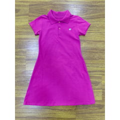 Vestido Juvenil Malha Fúcsia Casual Confort
