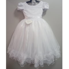 Vestido Infantil Branco C/ Strass Casamentos Luxo