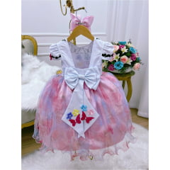 Vestido Infantil Jardim Encantado Festas C/ Apliques