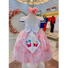 Vestido Infantil Mirabel Encanto Festas C/ Apliques