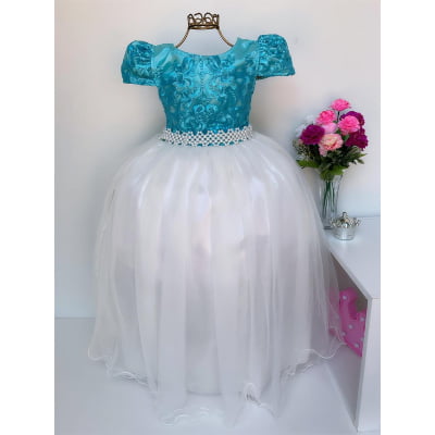 Vestido Infantil Verde e Saia OFF Damas de Honra Casamento