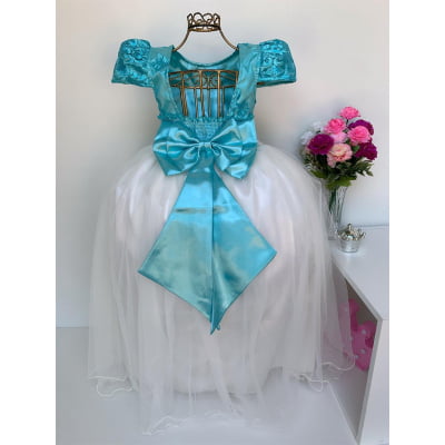 Vestido Infantil Verde e Saia OFF Damas de Honra Casamento