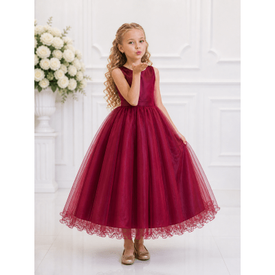 Vestido Infantil Longo Marsala Daminhas Casamentos Luxo
