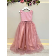 Vestido Infantil Longo Rose Daminhas Casamentos Luxo