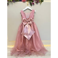 Vestido Infantil Longo Rose Daminhas Casamentos Luxo