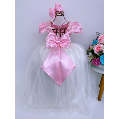 Vestido Infantil Rosa e Saia OFF Damas de Honra Casamento