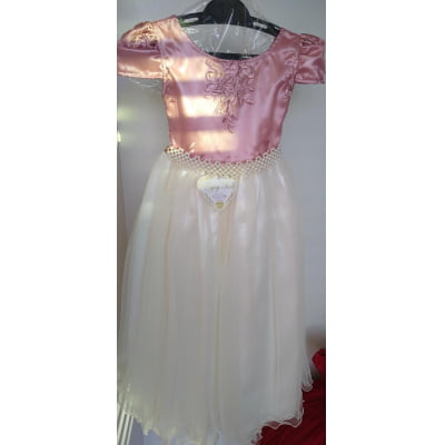 Vestido Infantil Rosê e Saia Off Damas de Honra