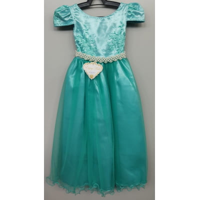 Vestido Infantil Verde Realeza C/ Renda e Pérolas Festa Luxo