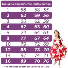 Vestido Infantil Vermelho Florido Luxo C/ Cinto de Pérolas