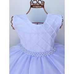 Vestido Infantil Branco Princesa Festa Luxo Aniversário