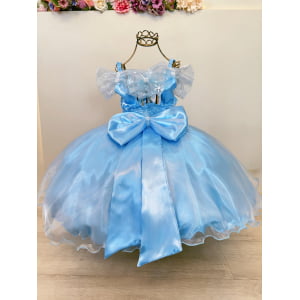 Vestido Infantil Princesas Frozen Elsa Anna C/ Capa Festas