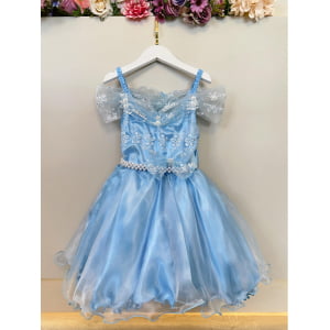 Vestido Infantil Princesas Frozen Elsa Anna C/ Capa Festas