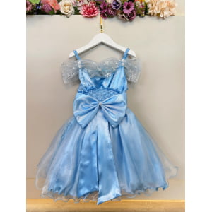 Vestido Infantil Princesas Frozen Elsa Anna C/ Capa Festas