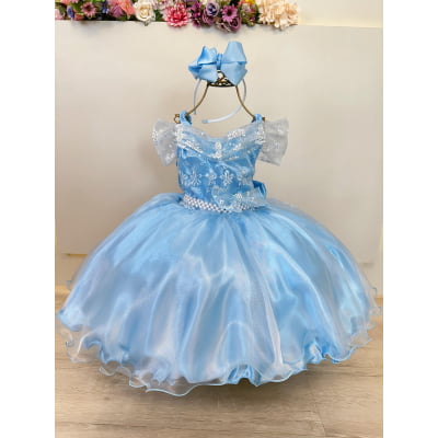 Vestido Infantil Princesas Frozen Elsa Anna C/ Capa FestasV