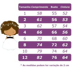 Vestido Infantil Branco C/ Glitter Busto e Aplique de Laços