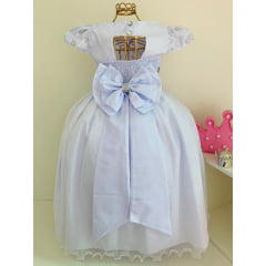 Vestido Infantil Damas Honra Branco Casamentos Pérolas