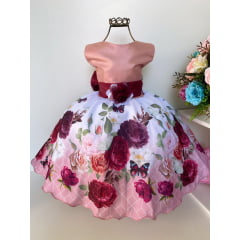 Vestido rose 2024 com marsala