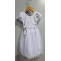 Vestido Infantil Branco Com Renda Festas Casamentos