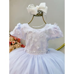 Vestido Infantil Branco Com Renda Festas Casamentos