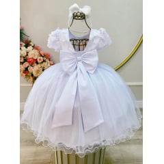 Vestido Infantil Branco Com Renda Festas Casamentos